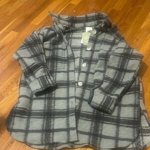 Plaid Button-Up Jacket women H&M